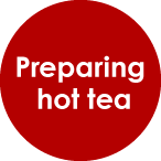 Preparing hot tea